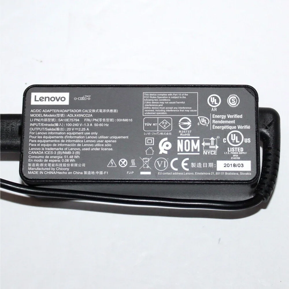Genuine Lenovo laptop Charger Adapter 45W Slim Tip ADLX45NCC2A ThinkPad IdeaPad